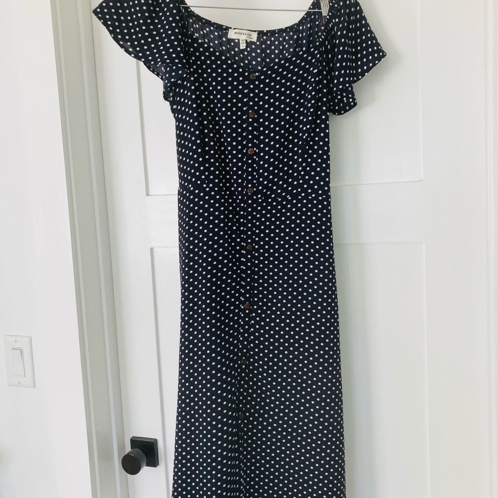 Navy Polka Dot Dress